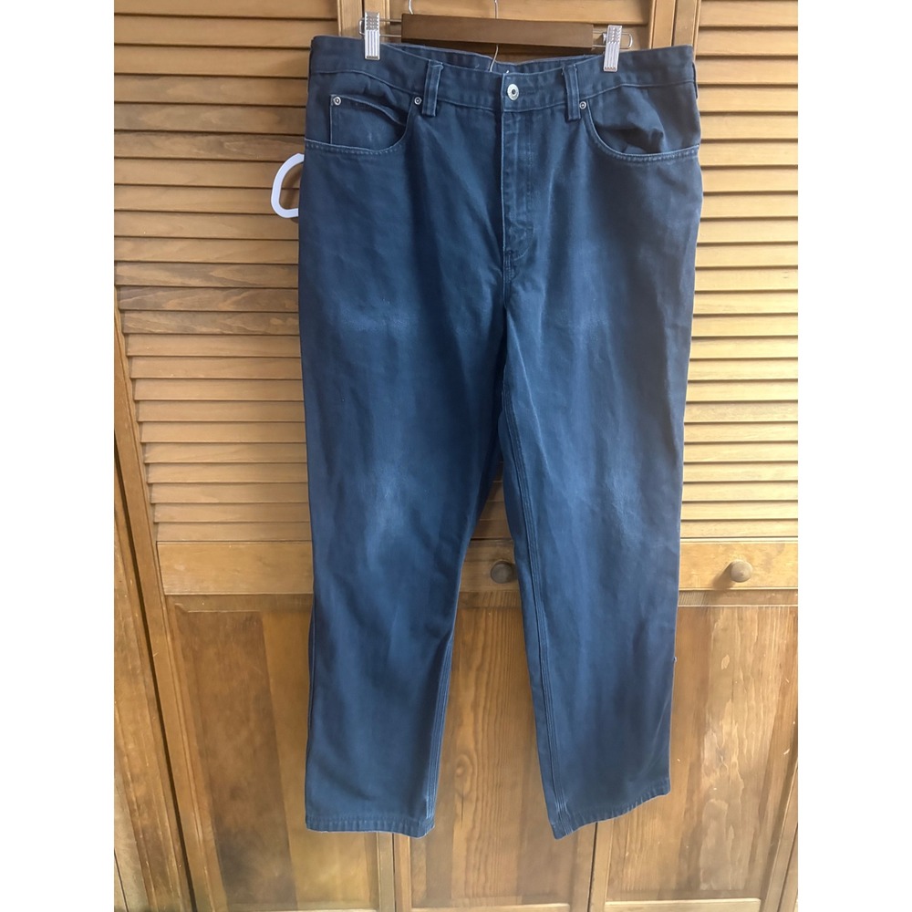 Duluth Trading Co Mens Navy Blue Cotton Canvas Work Pants 38x36 86125D‎ NVY